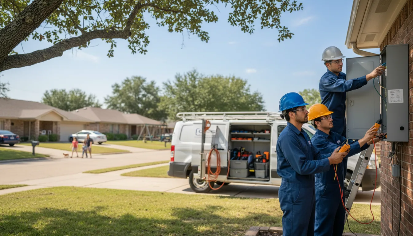 Certified electrician providing emergency electrical services in Harwood, TX